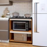 Balcão Para Cooktop 5 Bocas 2 Nichos Para Forno Turim Kaiki Móveis Nature/off White