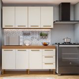Cozinha Completa 7 Portas 3 Gavetas Atenas Nature/off White