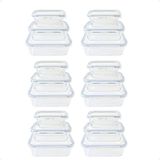Kit 6 Conjunto 3 Potes Herméticos Retangular 300/600/1040ml