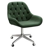 Poltrona Giratória Com Rodízio Cadeira Decorativa Sala, Escritório, Recepção Lua Verde