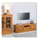 Rack Para Tv Até 60 Polegadas 1 Gaveta 2 Portas E Nicho Com 160cm England Cera Natural Com Toque Acetinado