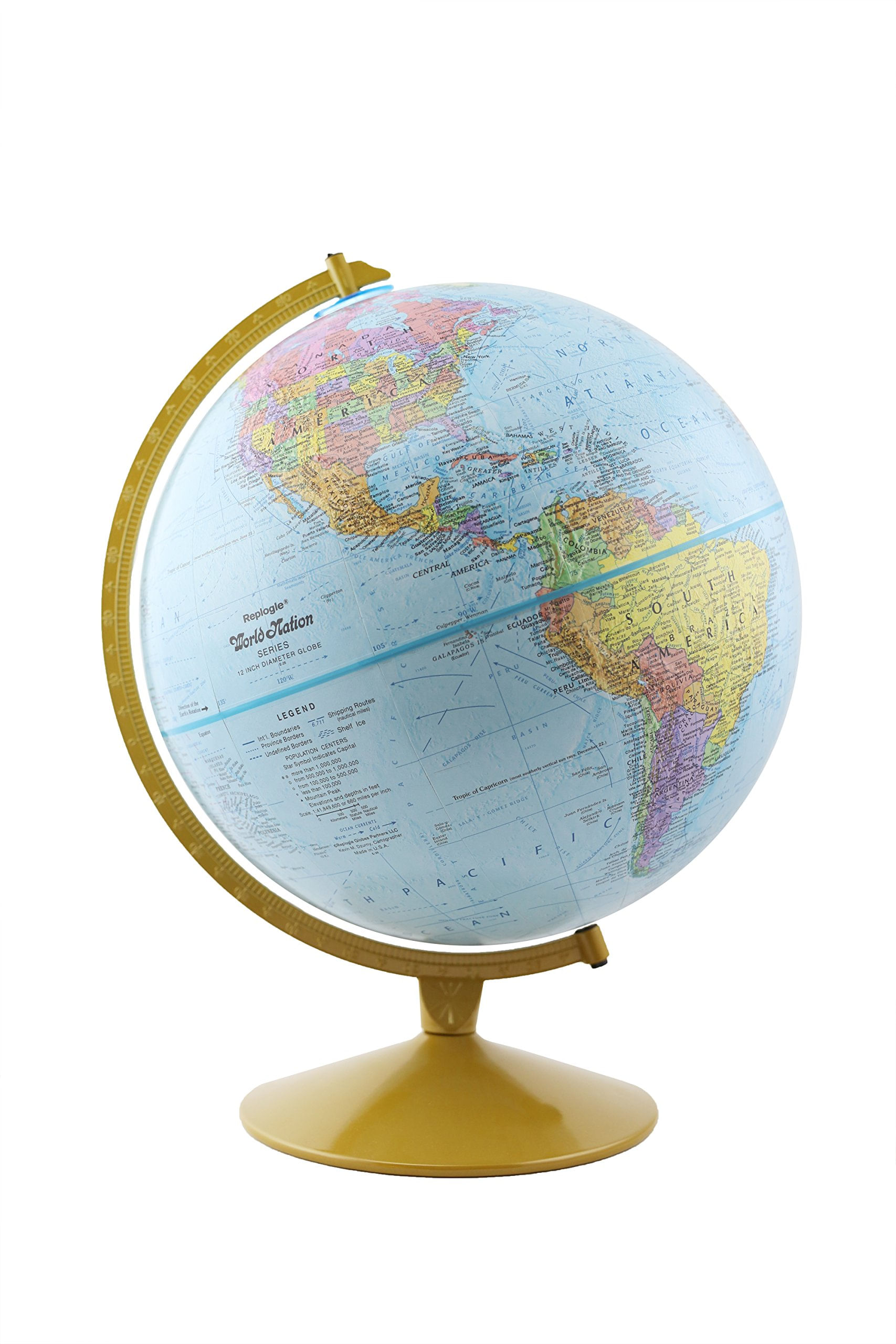 Desktop Globe Replogle Explorer World Blue Ocean 30 Cm