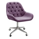 Poltrona Giratória Com Rodízio Cadeira Decorativa Sala, Escritório, Recepção Lua Roxo