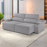 Sofá Retrátil E Reclinável 4 Lugares 250cm M180 Yescasa Linho/cinza Claro