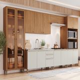 Cozinha Completa 8 Peças Com Cristaleira Yasmin Espresso Móveis Nature/areia