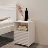 Mesa De Cabeceira Ripada Com 1 Gaveta E 1 Nicho Cm8042 Branco
