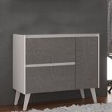 Gabinete De Banheiro 90cm Sem Cuba Ref 910 Branco/basalto