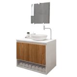 Gabinete Armário Para Banheiro Com Pia Cuba 60cm Balcão Suspenso Hanover