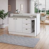 Kit Ilha Gourmet 2 Portas 3 Gavetas Com Balcão Porta Toalha Americana Hp Branco