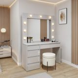 Penteadeira Camarim 5 Gavetas Munique Off White