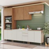 Cozinha Compacta 4 Peças Com Tampo Para Cooktop Yasmin Espresso Móveis Nature/areia