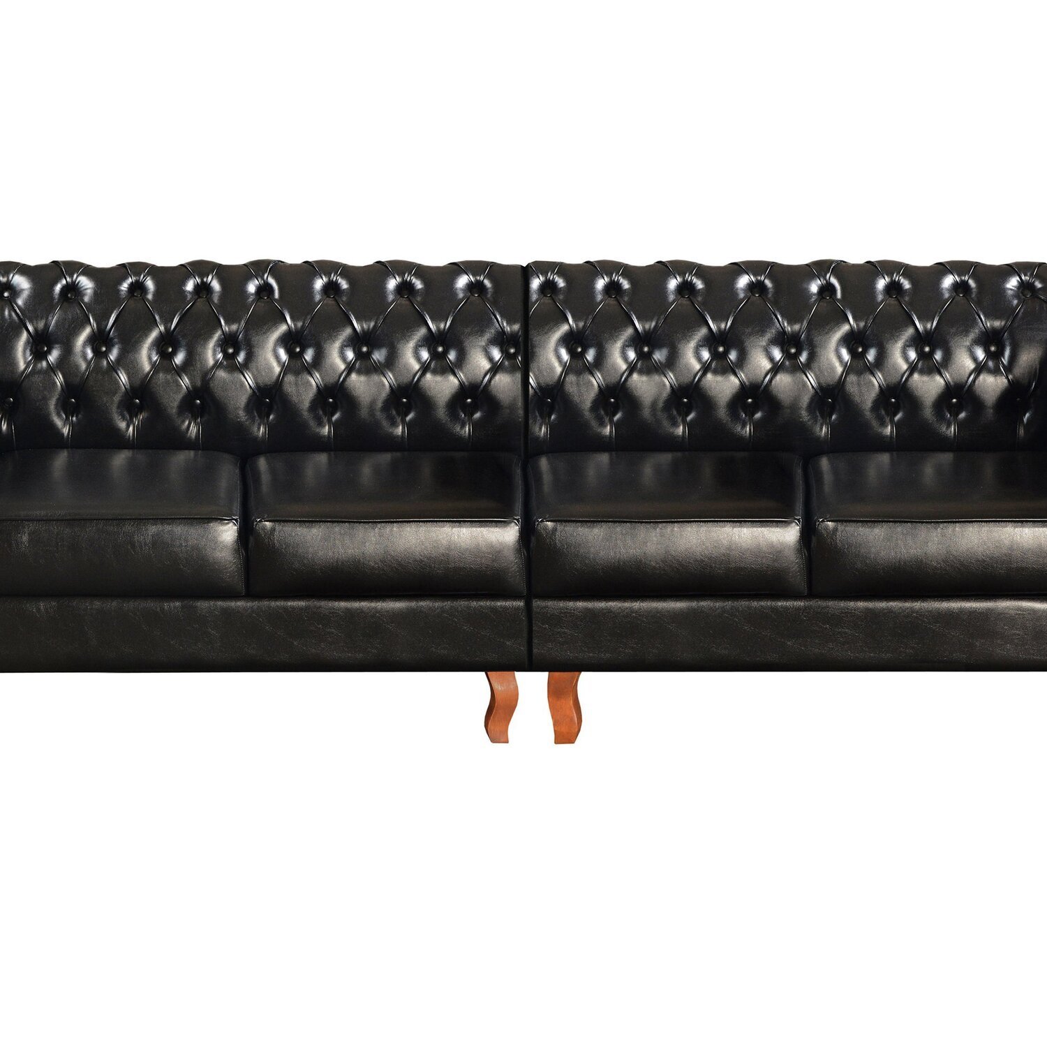Sofá Duquesa Chesterfield Modulado 4 Lugares Decoração Recepção Preto