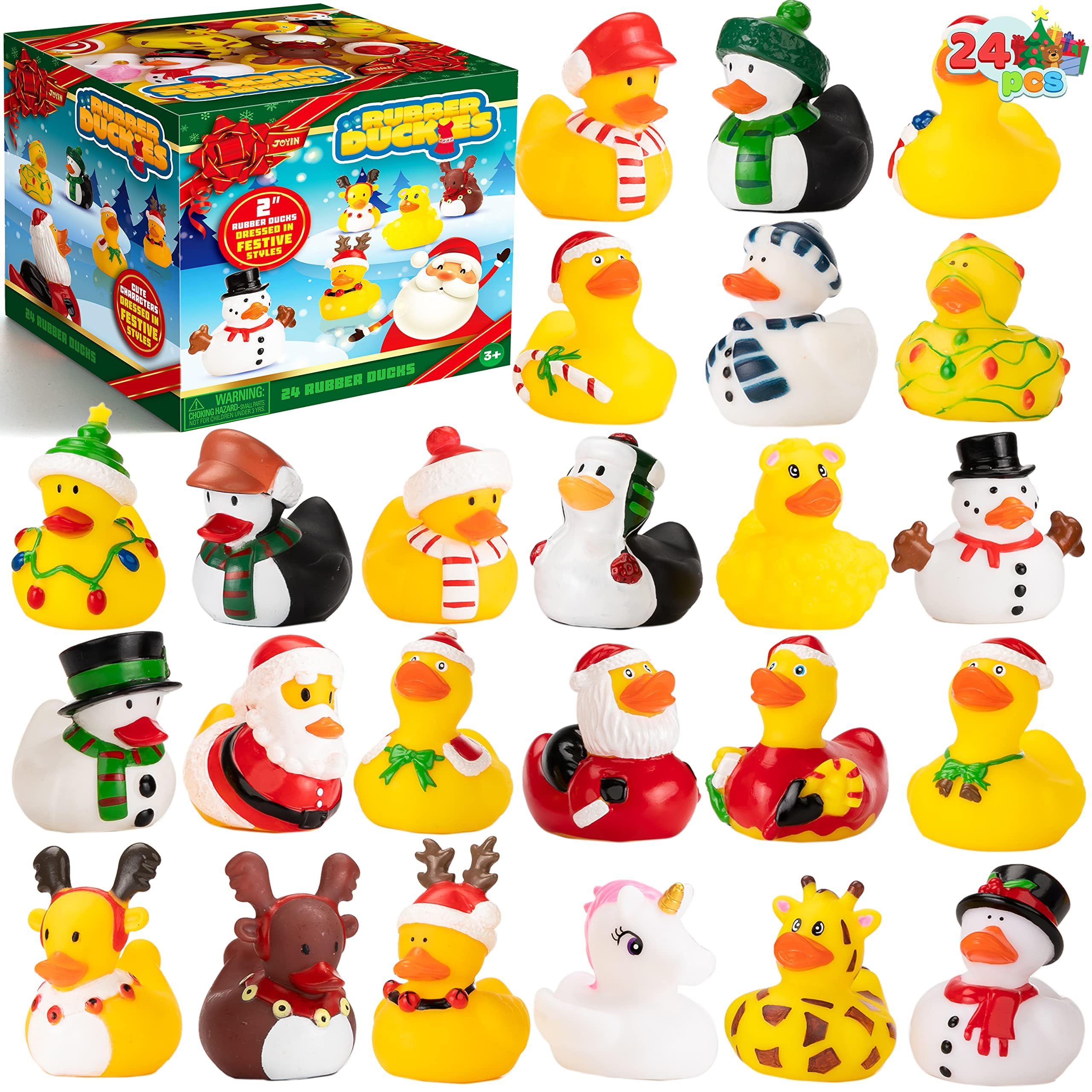 Conjunto De Pato De Borracha Joyin Com Tema De Natal, 24 Peças Para Crianças