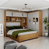 Guarda-roupa Casal Modulado 4 Portas Com Cama Hercules 4 Portas 4 Gavetas Com Espelho