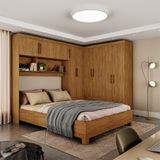 Guarda-roupa Casal Modulado 5 Portas Com Cama Hercules 4 Portas 4 Gavetas