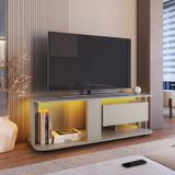 Rack Para Tv Até 55 Polegadas Com 1 Gaveta E Iluminação Em Led Rgb Ra0136 Arenas