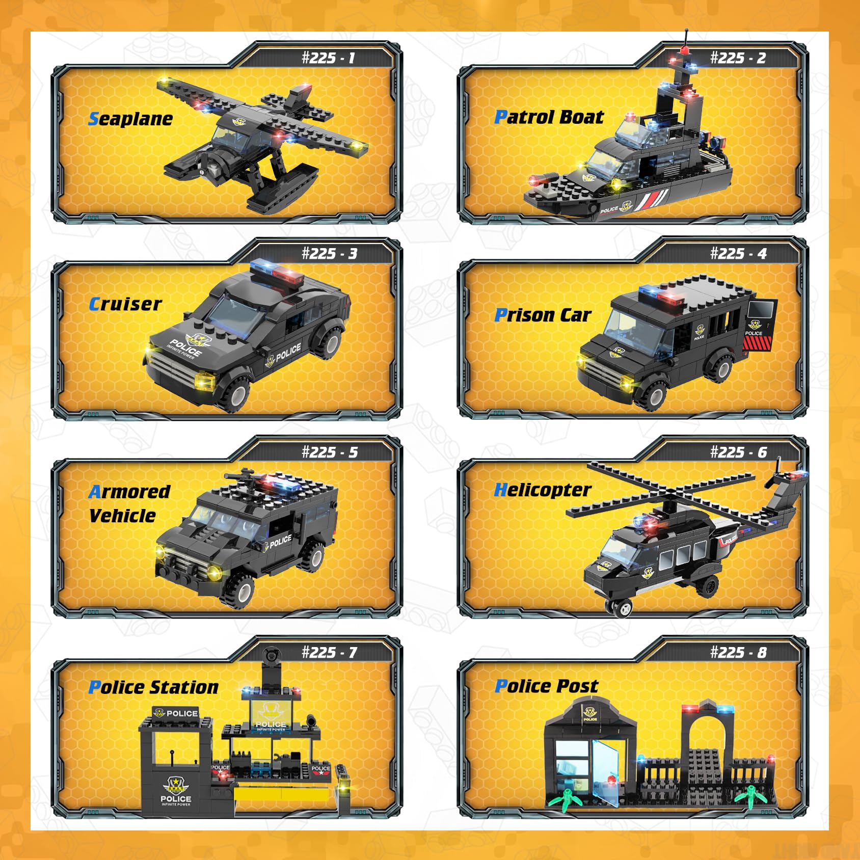 Building Toy Wishalife 8 Em 1 City Swat Police Mobile 1020