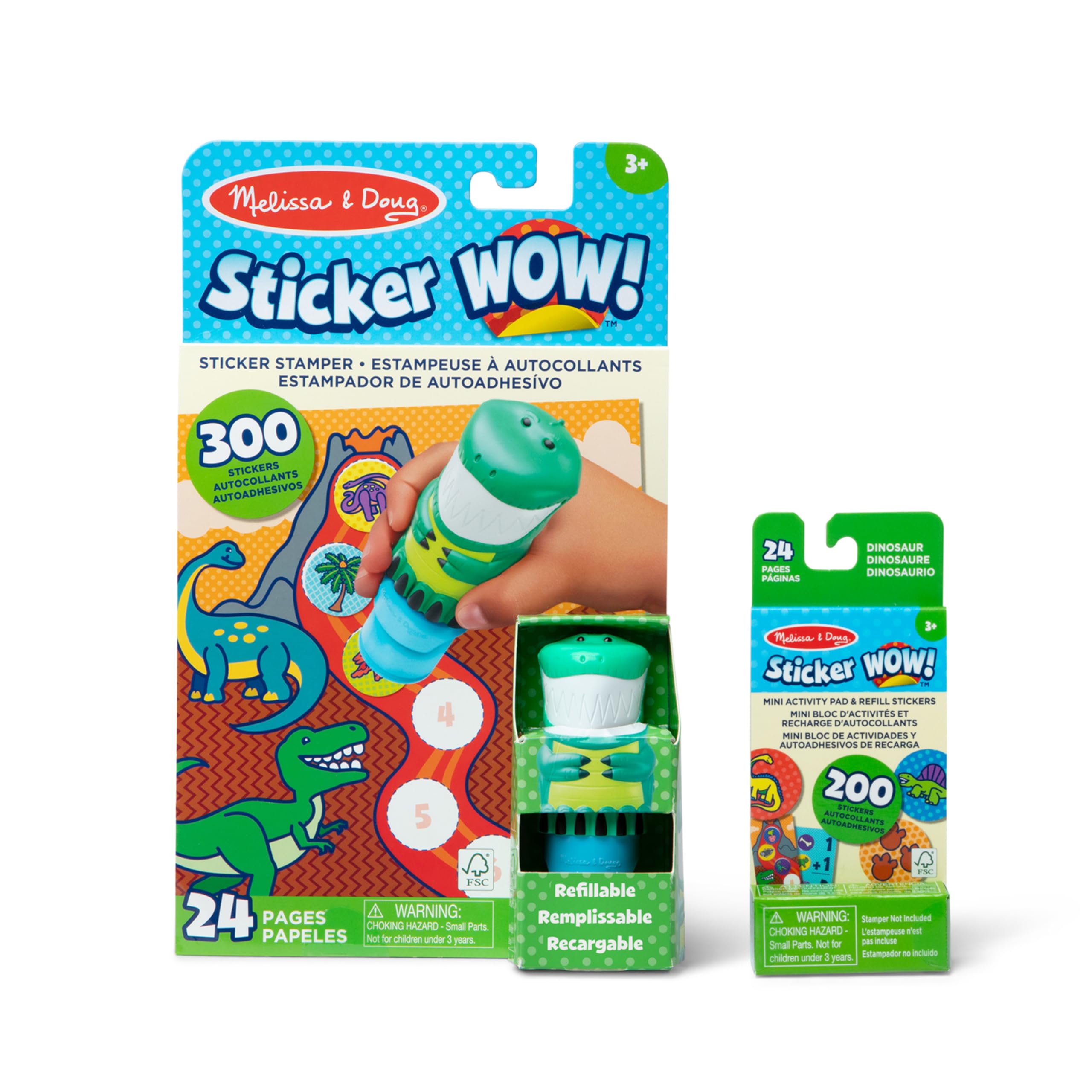 Adesivo Stamp Melissa &amp; Doug Sticker Wow! Pacote De Dinossauros