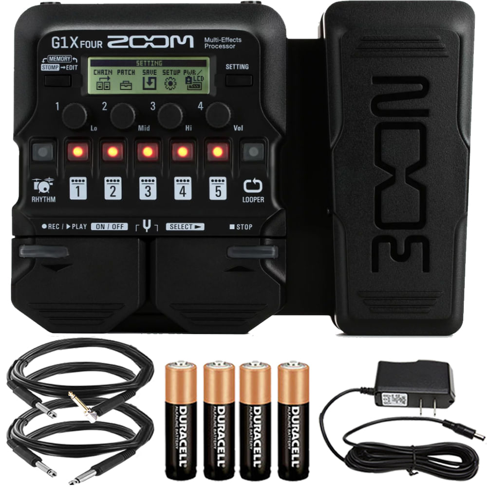 Processador Multiefeitos De Guitarra Zoom G1x Four Com Cabos