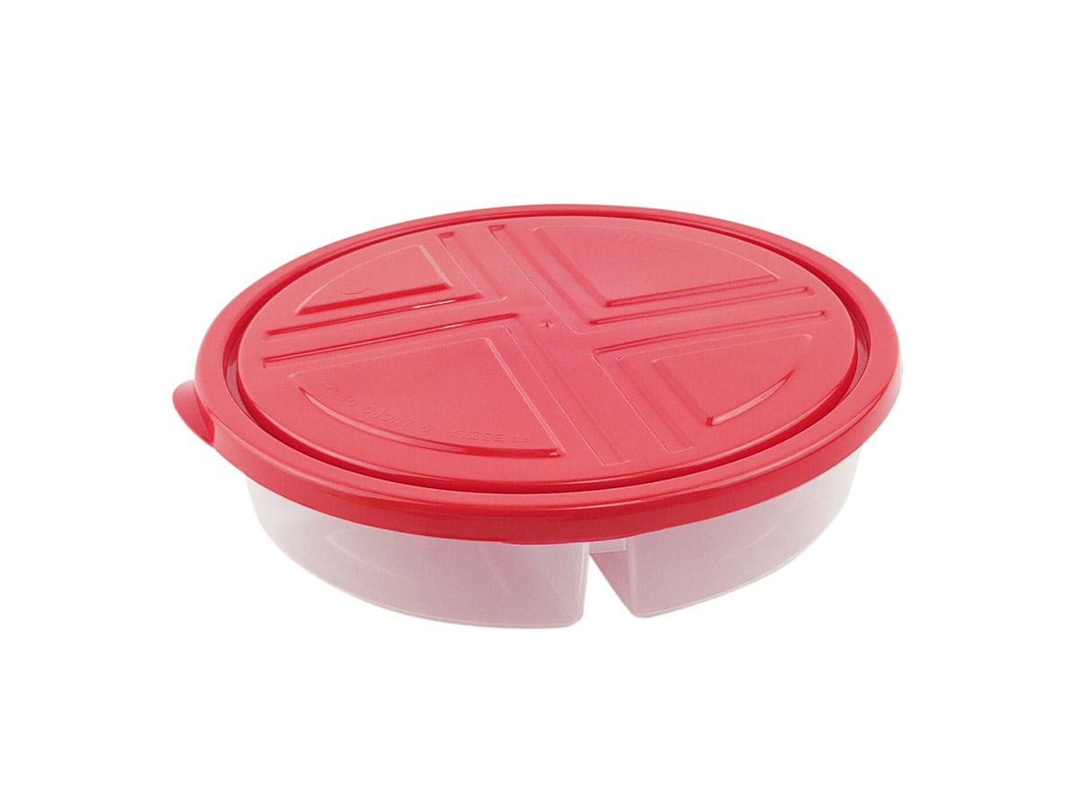 Pote Conservador De Alimentos Com Tampa 4 Divisórias Premier Para Petiscos Frios Plástico Livre De Bpa Nitron