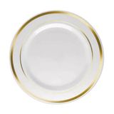 5 Pratos Refeição 26cm Descartáveis Luxo Plástico Gold