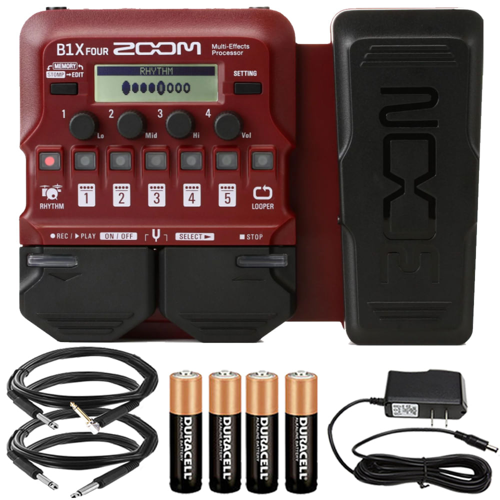 Processador Multiefeitos De Baixo Zoom B1x Four Com Cabos E Bateria