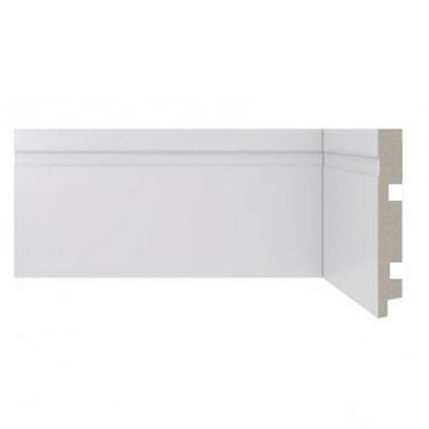 Kit Com 15 Barras Rodapé Scandian Com Friso 15mmx20cm Metro Linear 7,2m Branco