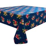 Toalha De Mesa De Natal Estampada Quadrada Em Algodão 1,40m - Modelo 9
