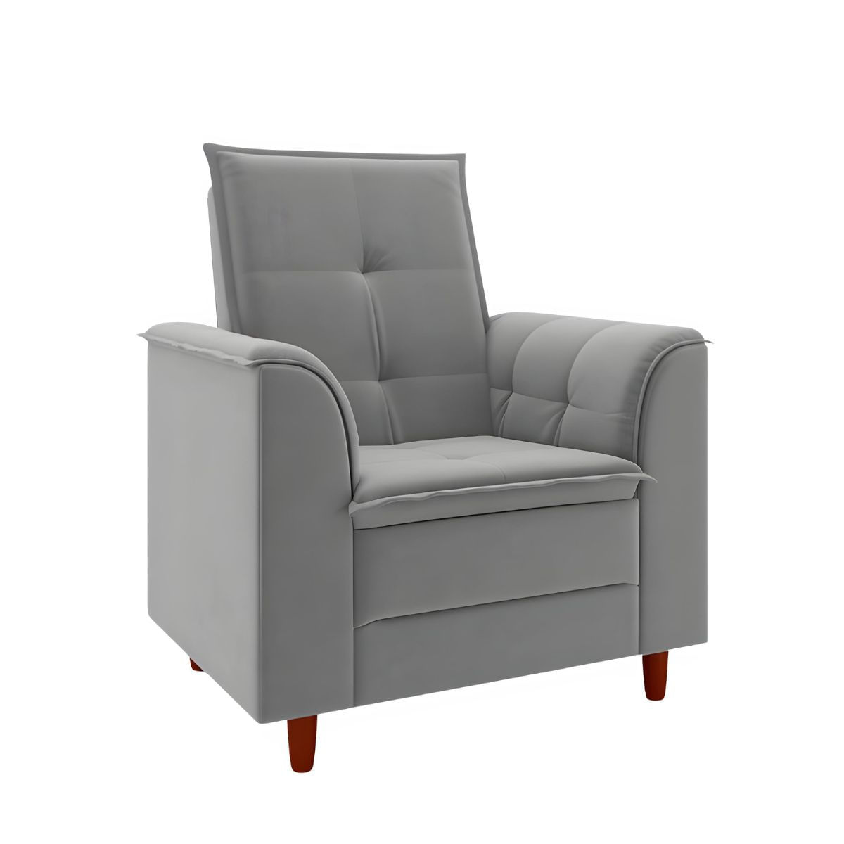 Poltrona Decorativa Estofada Confortável Sala Miley Veludo