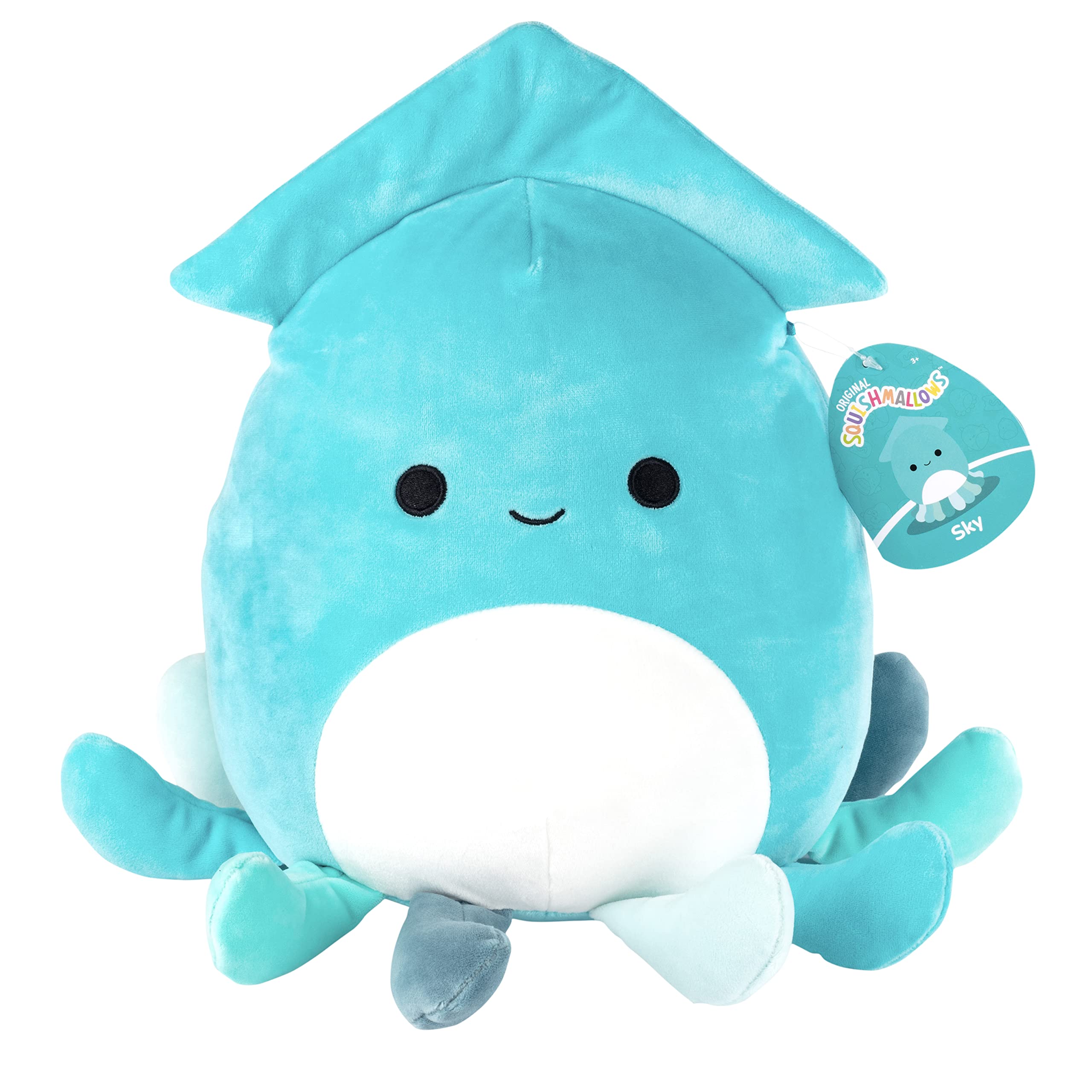 Brinquedo De Pelúcia Squishmallows Sky The Teal Squid 25 Cm, Presente Para Crianças