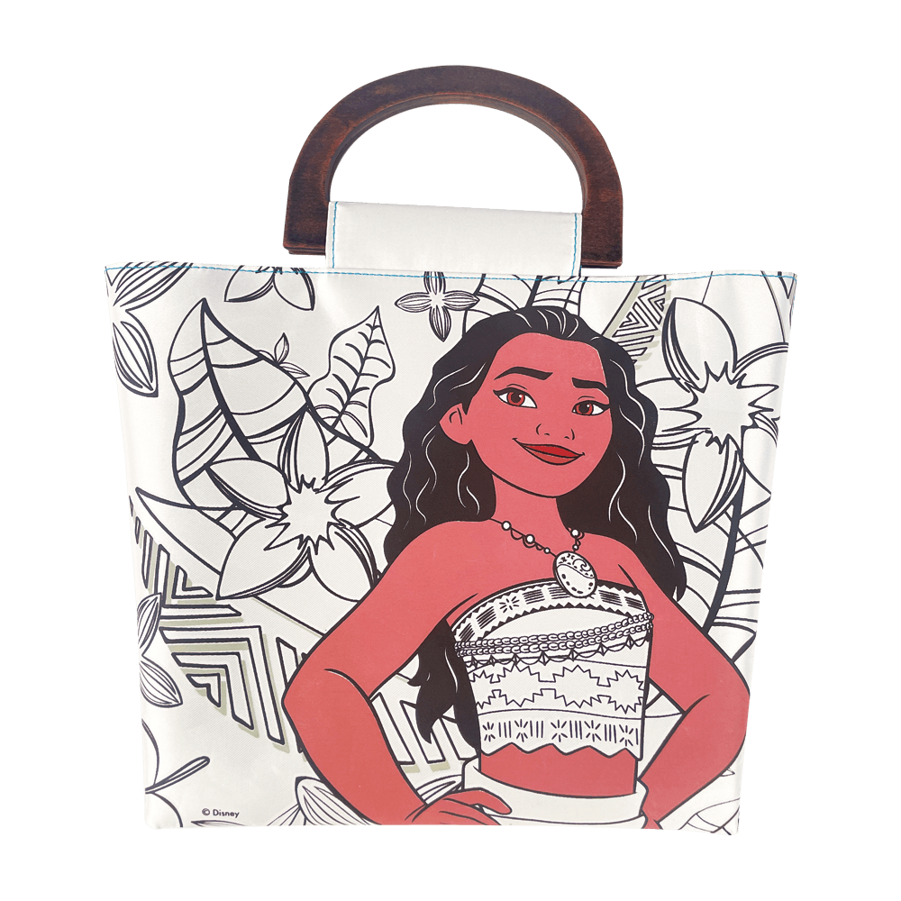 Bolsa Moana Disney Para Colorir + Canetinhas E Adesivos
