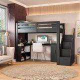 Cama Office Multifuncional Solteiro Adulto Star Plus Casatema Preto Perfect Touch