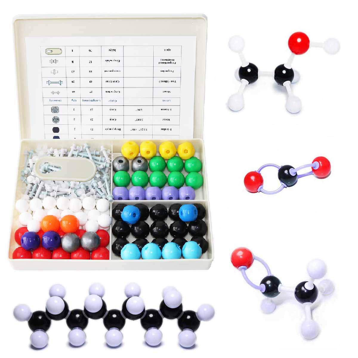 Kit De Modelos Moleculares De Química Linktor 239 Peças
