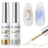 Conjunto De Esmaltes De Gel Rarjsm Metallic Chrome Mirror 8ml X2