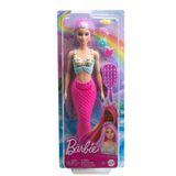 Boneca Barbie Mermaid Com Cabelo Rosa Fantasy De 18 Cm E Acesso.