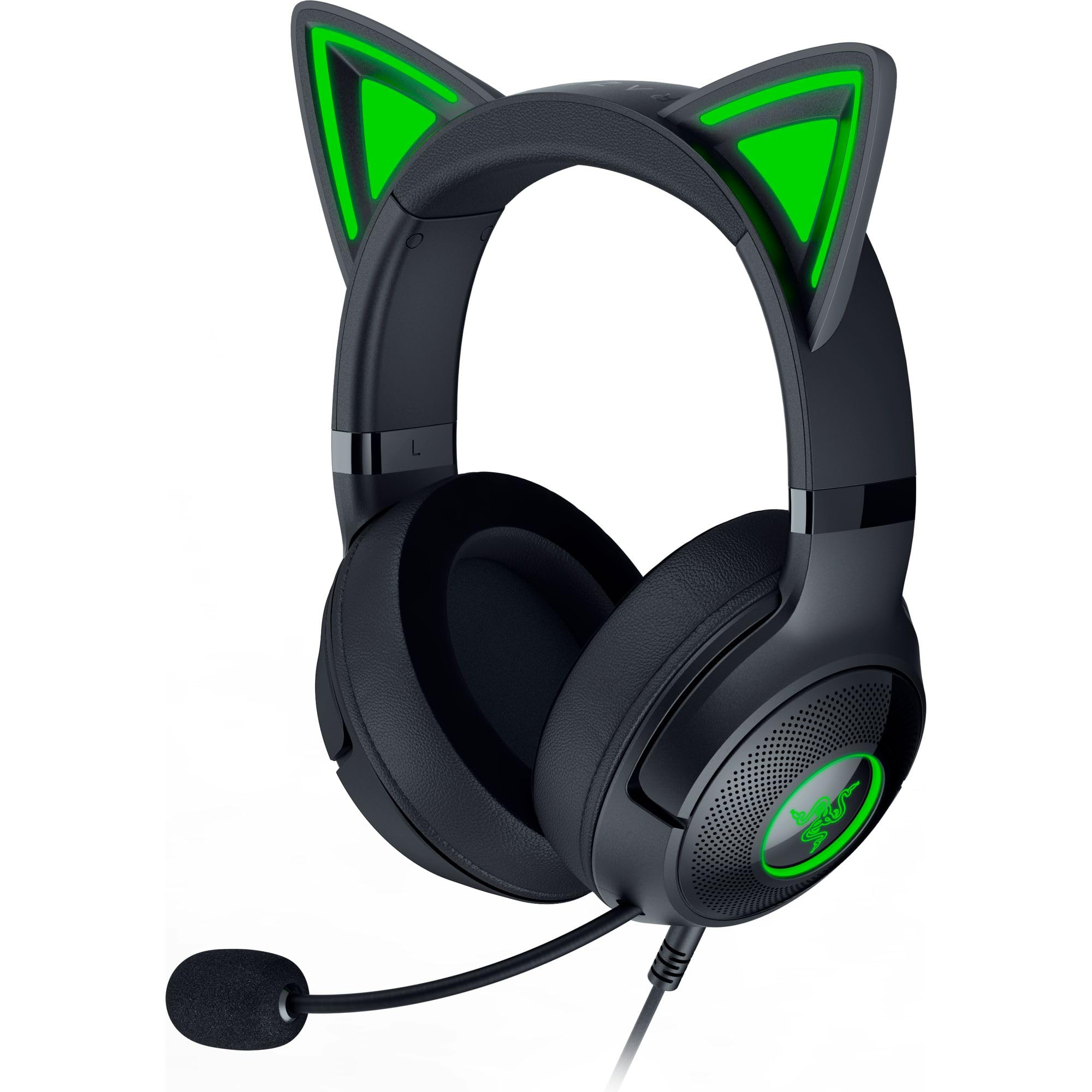 Fone De Ouvido Razer Kraken Kitty V2 Usb Com Fio Rgb Com Orelhas Cromadas