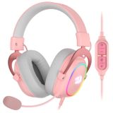 Fone De Ouvido Para Jogos Redragon H510 Zeus-x Rgb Pink Wired 7.1 Sound