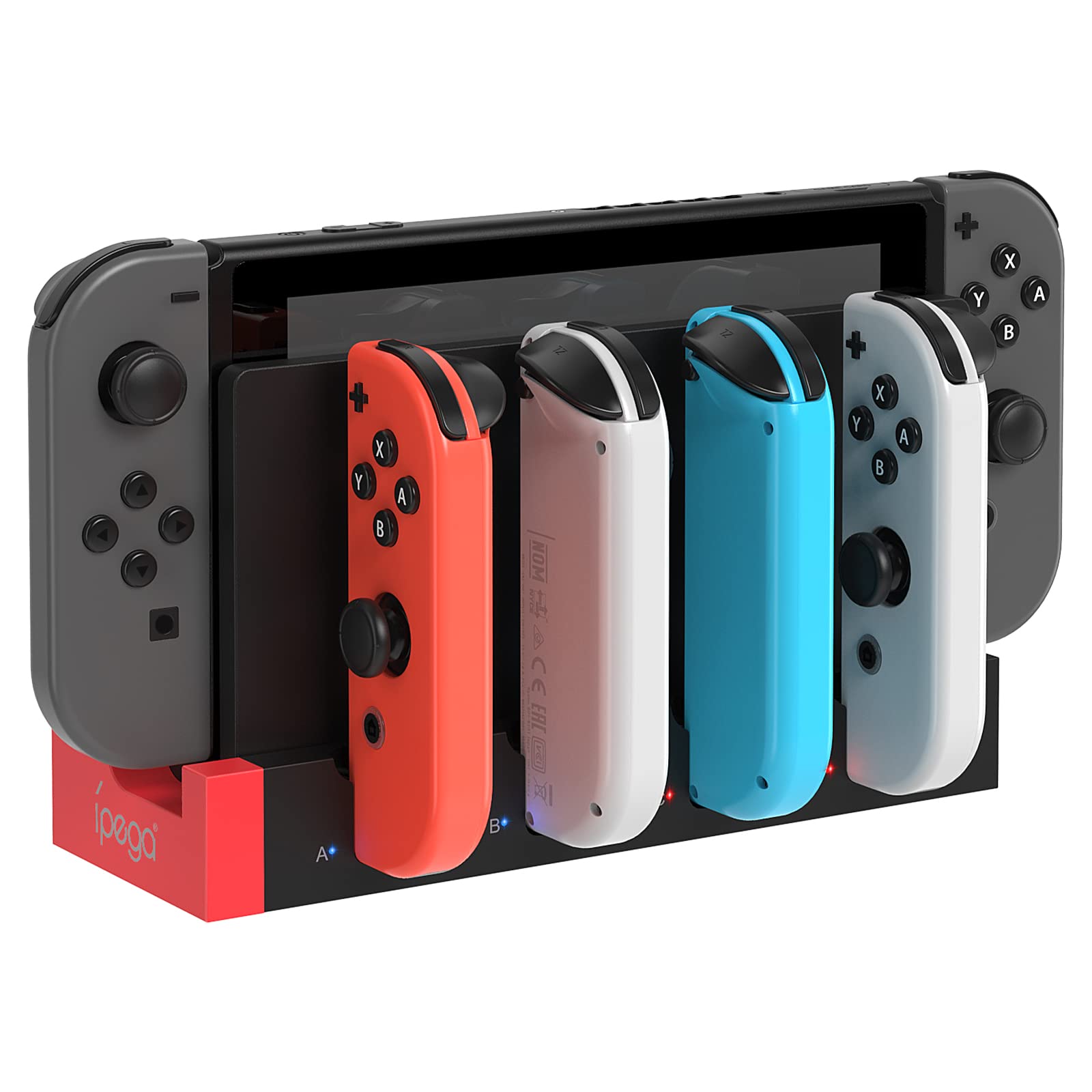 Fyoung Charger Para Nintendo Switch Joy Cons Controllers, Charging Dock Base Station Para Nintendo Switch Joy-con Com Indicador, Stand De Estação D