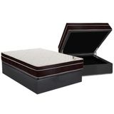 Cama Box Baú Casal: Colchão Ortopédico Ortobom Exclusive + Base Crc Suede Gray (138x188)