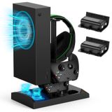 Suporte De Carregador Com Ventilador De Refrigeração, 2 Baterias Para Xbox Series S