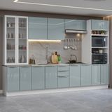 Armário De Cozinha Completa 340cm Branco/cinza Lux Madesa 02