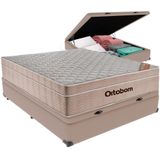 Cama Box Baú E Colchão Airtech Springpocket Molas Ensacadas Casal Ortobom Casal Bege