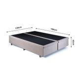 Base Box Baú Casal Bipartido 138x188x42cm Com Pistão A Gás Bege