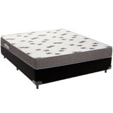 Cama Box Preto E Colchão Light Espuma D33 Casal Ortobom
