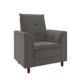 Poltrona Decorativa Estofada Confortável Sala Isis Suede