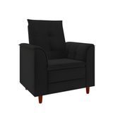 Poltrona Decorativa Estofada Confortável Sala Isis Suede