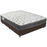 Cama Box Marrom E Colchão Iso100 Espuma D33 Casal Ortobom
