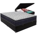 Cama Box Baú E Colchão Airtech 150 Espuma D45 Casal Ortobom Casal Preto