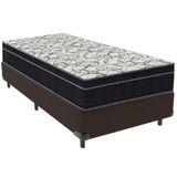 Cama Box Marrom E Colchão Airtech 150 Espuma D45 Solteiro Ortobom