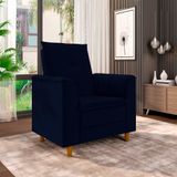 Poltrona Para Sala Confortável Decorativa Laura Veludo